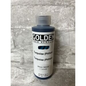 Golden Fluid Acrylics Turquoise Color 4‎ oz Paint Bottle 119mL 2390-4 Series NEW